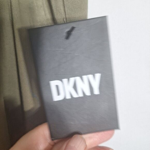 DKNY Womens Cargo Pants Olive Wide Leg Pull On Soft Flowy Relaxed Fit Career XL - Picture 6 of 13